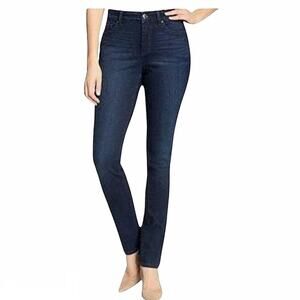 BANDOLINO Natalia Dark Wash Embroidered Pockets Denim Blue Jeans ~ Women's 16